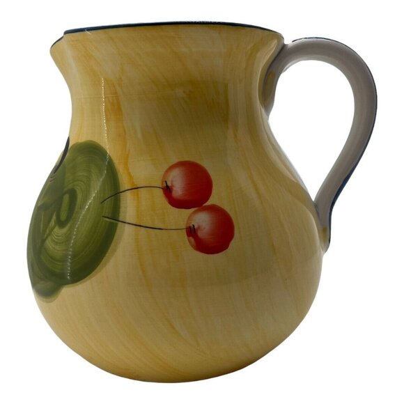 Vintage Italian Pitcher Hand Painted w Fruit International Italian Trader - Picture 7 of 12